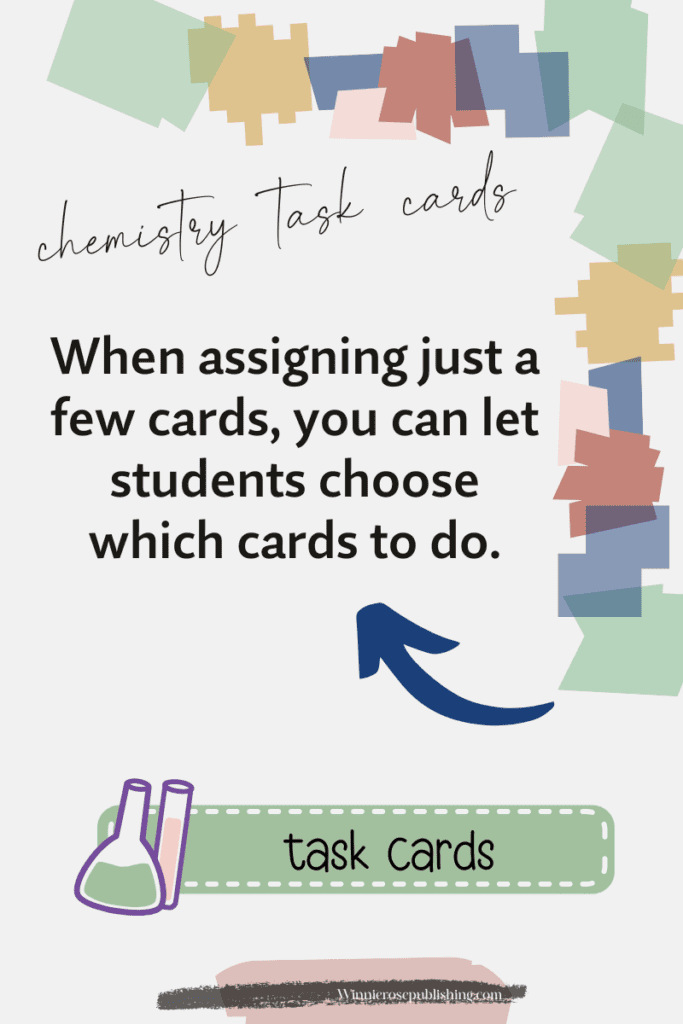 when assigning just a few cards, you can let students choose