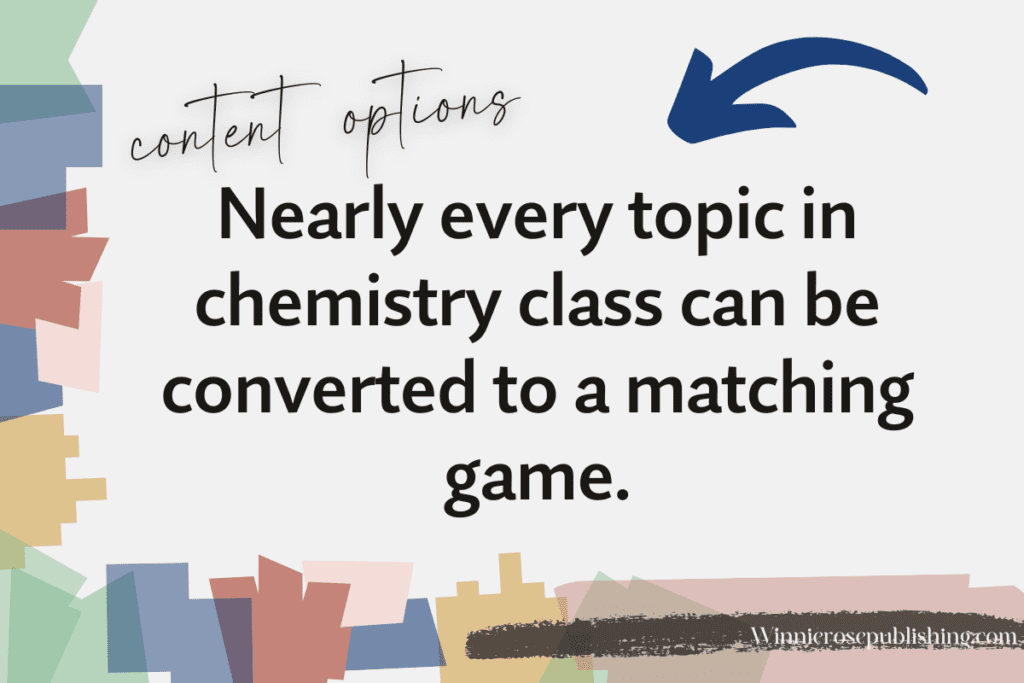 many topics work as matching games